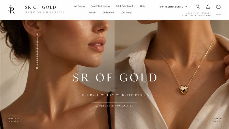 Sr of Gold luxury jewelry e-commerce website