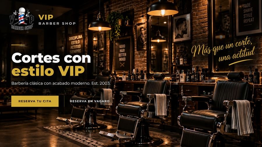 VIP Barber Shop landing page